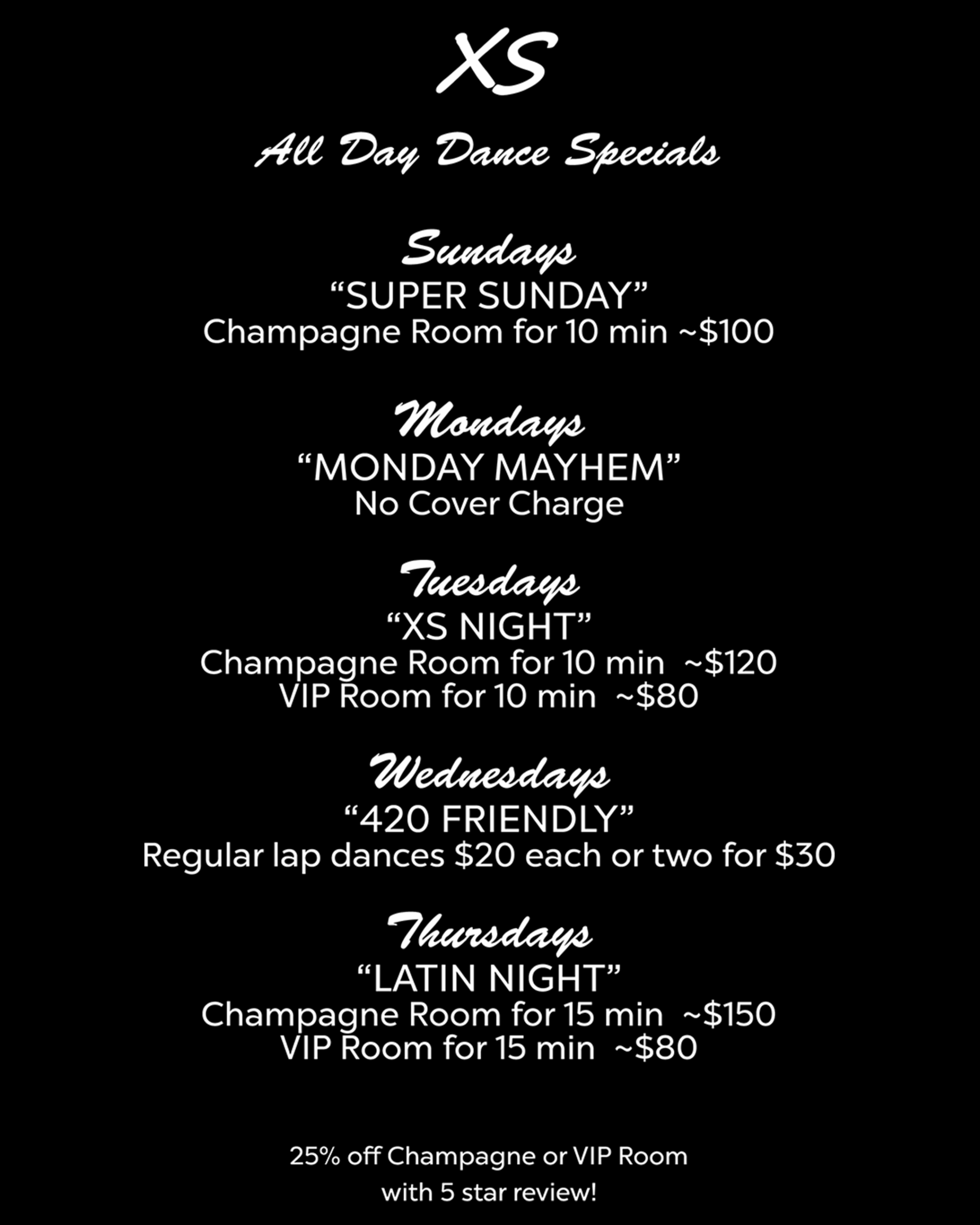 daily dance specials